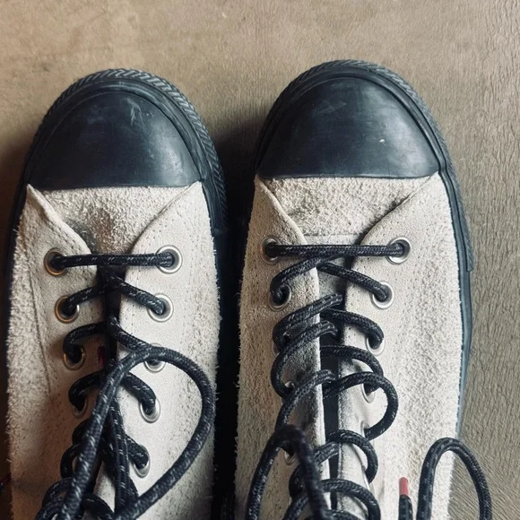 Rare Converse High-Top Sneakers in Gray Suede Leather, Black Trim W’s 9, Men’s 7 - Picture 5 of 10
